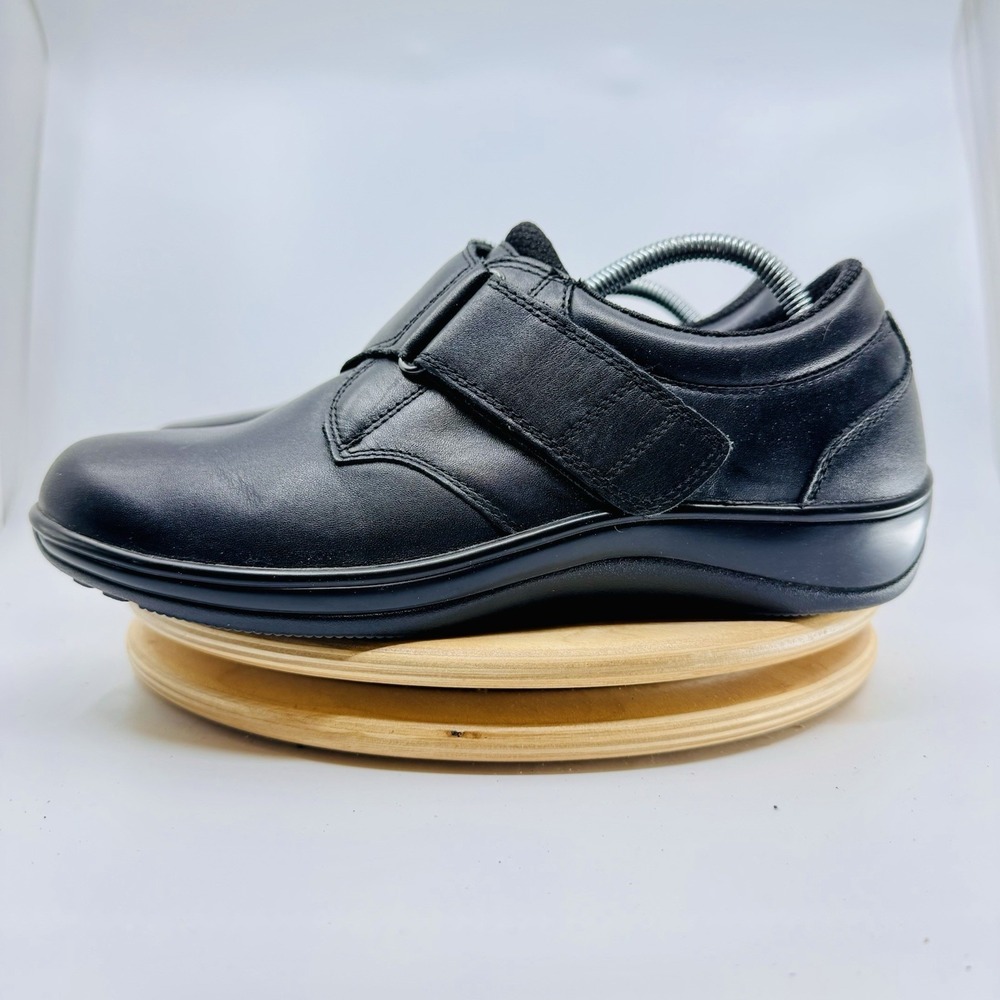 Orthofeet Emily Shoes Womens 8 Black Hook Loop Orthopedic Comfort Monk Strap